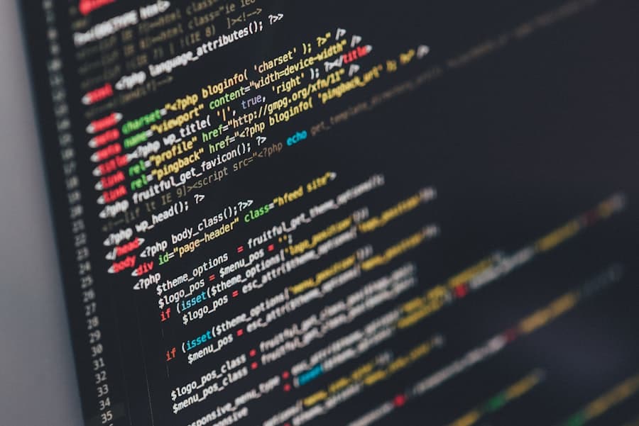 Close-up of code on a monitor
